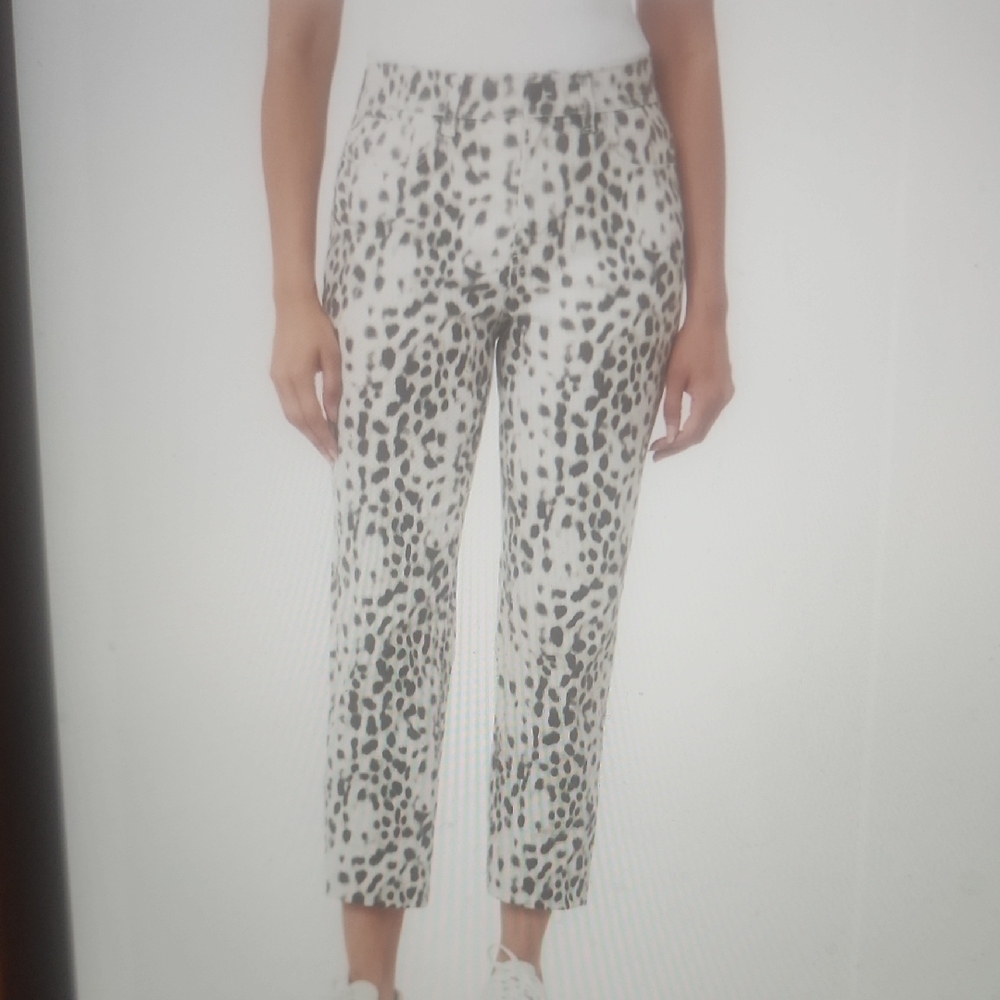 KENSIE The Ella High Rise Leopard Straight Jeans Size 6/28
